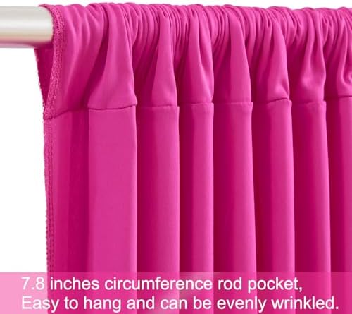 40ft x 15ft Hot Pink Wrinkle Free Backdrop Curtains for Wedding Party Backdrops Curtain Drapes Fabric Decorations Photo Back Drop Cloth for Baby Shower Photography Stage Reception - Image 7