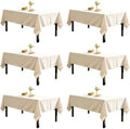 DRESSMAKER 6 Pack Ivory Table Cloth Rectangle 60X102 Inch Fit 6FT Table by Dressmaker