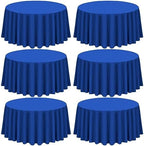 Showgeous 120 Inch Royal Blue Round Tablecloths, Polyester Table Covers by Showgeous