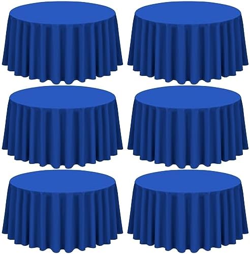 Showgeous 120 Inch Royal Blue Round Tablecloths, Polyester Table Covers by Showgeous
