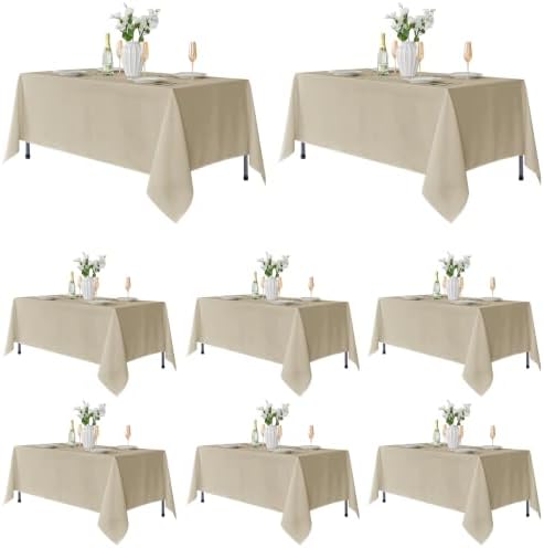 Fitable 8 Pack Nature Tablecloths 70x108 Inch for 6 Ft Rectangle Tables by Fitable