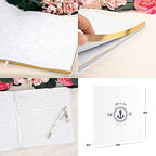 Andaz Press Personalized Wedding Guestbook with Gold Accents, Nautical Heart Anchor Design White Guest Sign in Guest Registry 120 Pages 8.5 X 8.5 Memories Book for DIY, Scrapbook, Photo Album - Image 5