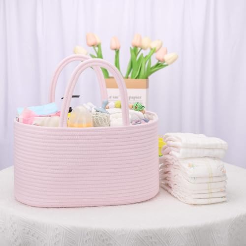 COMSE Baby Diaper Caddy and Large Laundry Basket, Large Blanket Baskets, Laundry Hampers, Cotton Rope Baskets, Toy Baskets, Clothes Baskets - Image 4