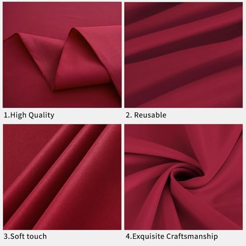 FINDYOU Burgundy 6 Pack Round 60 Inch Tablecloth, Premium Polyester Table Cloth Washable Table Cover Stain and Wrinkle Resistant Decorative Table Cover for Party Wedding - Image 4