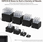 White Acrylic Buffet Risers with Mini Sign and Marker, Food Risers Display Stands for Buffet Table Party Catering Dessert Jewelry Collectibles,Acrylic Cube Nesting Boxes with Hollow Bottoms (10" 9" 8" 7" 6" 5" 4" 4" 3" 3"（Black）) - Image 2