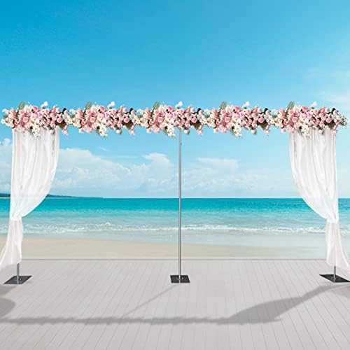 Wedding Arch Backdrop Stand Silver 19.7 * 9.8FT Adjustable Wedding Arches for Ceremony Metal Balloon Arch Stand Garden Arbor Frame for Wedding Birthday Party Baby Shower - Image 3