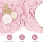 20 Pack Cheesecloth Table Runner 17 x 108 Inch, Light Pink - Image 4