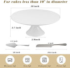 10 Inch White Porcelain Wedding Cake Stand with Knife and Server Set - Image 3