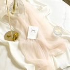 Sheer Chiffon Table Runner 35x120 Inches, Ivory 6 Pack - Image 2