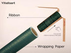 Vitalizart Green Textured Wrapping Paper Set 30" Organza Ribbon & Gift Tags - Image 3