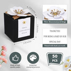Affrolling 50 Pcs Wedding Favor Boxes, Square Flower Gift Box Party, Black - Image 2