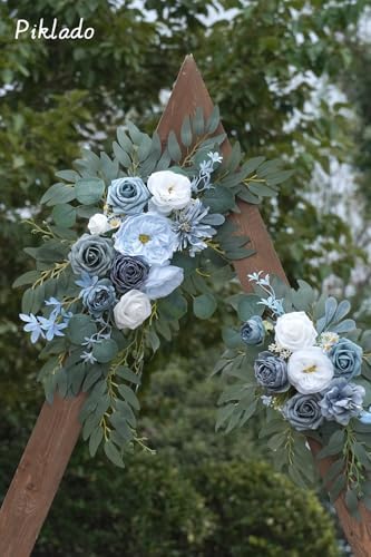 Faux Flower Swag Set of 2 for Wedding Welcome Signs Floral Swag Wedding Reception Ceremony Signs Decor (Blue) - Image 3