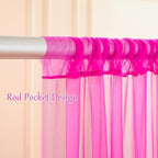 30×10ft Hot Pink Tulle Backdrop Curtain with Lights String for Parties, Sheer Photo Backdrop Curtains for Wedding Bridal Shower Party Photography Background - Image 5