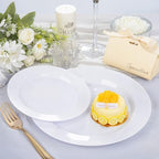 FLOWERCAT 200PCS White Plastic Plates Disposable Plates for Party - White Bulk Plastic Plates - 100 10" Dinner Plates and 100 7" Salad Plates for Wedding & Summer Parties and Events - Image 6