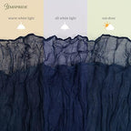 YMHPRIDE 12 Pack Cheesecloth Table Runner 35x120in Navy Blue Table Runner - Image 5