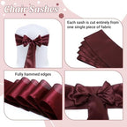 MDS® Pack of 150 Satin Chair Sashes for Wedding & Events – Burgundy - Image 5