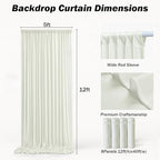 40x12 ft Ivory Backdrop Curtains for Weddings Parties, Birthdays and Photos - Image 6