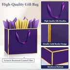 Addblu 24 Pack Purple Large Gift Bags with Handles & 72 Tissue Papers - Image 3