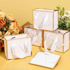 Yeaqee 100 Pcs Mini Metallic Paper Gift Bags with Handle, White, Gold - Image 7