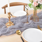 Gray Cheesecloth Table Runner Fall Wedding Birthday Party Home Decor 4 Pack - Image 2