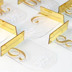 HOODO Clear Arch Wedding table numbers 1-10 with Stands, 5"x7" Arched Acrylic Signs with Gold Mirror Numbers, Clear and Gold Acrylic Table Numbers for Wedding Reception, Party, Anniversary, Event - Image 5