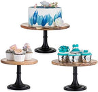NUPTIO Wooden Cake Stand Set, Round Dessert Display Holder, 3 Pcs by Nuptio