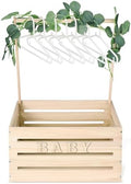 Barydat Wooden Baby Shower Crate Basket with Handle, Wood Color by home