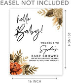 Andaz Press Custom Large Baby Shower Welcome Sign, 16" x 20", Burnt Orange Florals Arch Personalized Canvas Welcome Sign, Gender-Neutral Canvas Sign for Baby Sprinkle, Fall Baby Shower Decorations - Image 5