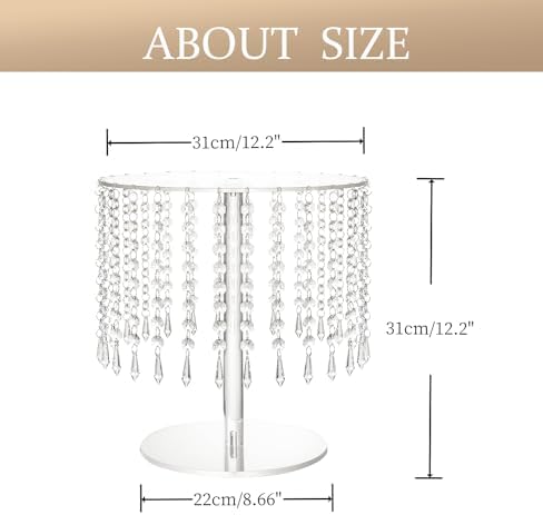 Cake Stands for Party, Clear Acrylic Cake Stand for Dessert Table, 12.2in Round Crystal Cake and Cupcake Stand for Wedding Birthday Party Event Decorations - Image 6