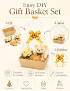 12 Pack Baskets for Gifts Empty, 10 x 7” Thick Kraft Trays with Bags & Bows - Image 4