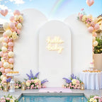 White Arch Backdrop Cover Set of 3 Wedding Arch Covers Stretchy Backdrop Baby Shower Birthday Party Arches Cover 7.2FT 6.6FT 6FT Arch Stand Cover Spandex Bridal Shower Decoration by LittleFunny