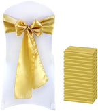 MDS® Pack of 75 Satin Chair Sashes for Wedding & Events – Gold by MDS