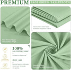 Showgeous 60x102 Inch Sage Green Rectangle Tablecloth 6 Pack Fit 6FT Table - Image 4