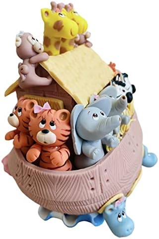 Noah's Ark Cake Topper, Jungle Safari, Party Decoration Birthday Party Centerpiece, Baby Shower, Biblical Animals (White) - Image 4
