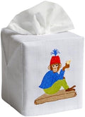 Jacaranda Living Square Tissue Box Cover, Linen/Cotton Tissue Holder, Decorative Cloth Tissue Cover, Fits Standard Square Tissue Boxes, Embroidered Animal Designs (Martini Monkey) by JacarandaLiving