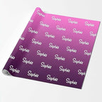MyPupSocks Personalized Gradient Light Purple Gift Wrap Paper with Text, Custom Name Logo Birthday Gift Wrapping Paper Roll for Boys Girls Kids Baby Shower Christmas Anniversary 58x23 5 Rolls - Image 2
