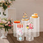 Cylinder Pedestal Stands for Party, 36in/30in/24in/22in/20in Tall Round Acrylic Column Tables Display Plinth Pillars, Clear Wedding Dessert Table Risers for Wedding, Ceremony, Birthday, Party, Art Decor (5Pcs) - Image 6