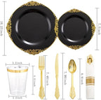 Hioasis 210 Pcs Black Gold Plates for Graduation - Image 5