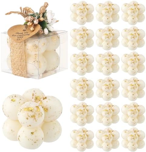 MTLEE 30 Sets Mini Bubble Candles Party Favors DIY Gift Set,Gold Foil by MTLEE
