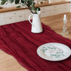 12 Pack Cheesecloth Table Runner, Runner Gauze Boho Wedding Decor Romantic Table Runner for Wedding Birthday Party(35" x 118") (Wine Red) - Image 4