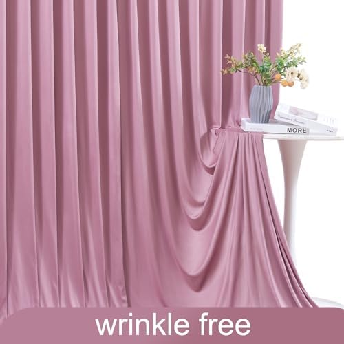 10x10 Dusty Pink Backdrop Curtain for Parties Wedding Wrinkle Free Pink Photo Curtains Backdrop Drapes Fabric Decoration for Birthday Party Baby Shower 5ft x 10ft,2 Panels - Image 6