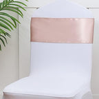 Blush Pink Chair Bows Sashes 50 Pack, Gankar Satin Light Rose Gold Chair Ribbons Ties for Wedding Party Birthday Gender Reveal Decoration - Image 4