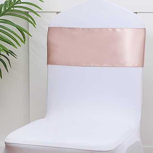 Blush Pink Chair Bows Sashes 50 Pack, Gankar Satin Light Rose Gold Chair Ribbons Ties for Wedding Party Birthday Gender Reveal Decoration - Image 4