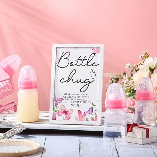 Roowest Bottle Chug Baby Shower Games Favors, Pink, Butterfly - Image 4