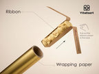 Vitalizart Matte Metallic Gold Wrapping Paper Set 30" Ribbons & Gift Tags - Image 3