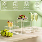 6Pcs Buffet Risers, Food Risers for Buffet Table, Acrylic Cube Display Risers with Hollow Bottom, Food Display Stand for Party Jewelry Dessert Figures (Size 5.5",6",6.5",7",7.5",8") - Image 4