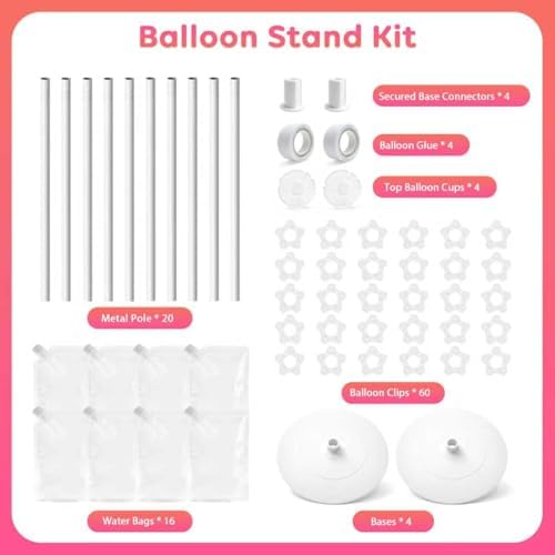 Balloon Column Stand Set of 4, Adjustable 15-79 Inch Metal Spiral Balloon Tower, Reusable Floor Balloon Pillars for Wedding Birthday Baby Shower Graduation Decor - Image 6