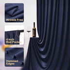 20ft x 12ft Wrinkle Free Navy Blue Backdrop Curtain for Parties, Silky Photo Backdrop Drapes 12FT Long Back Drop Cloth for Wedding Birthday Photography Background Decor - Image 3