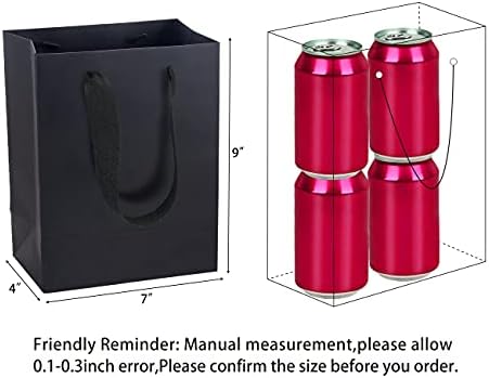 HUAPRINT Small Black Gift Bags with Handles, 30 Pack, 7x4x9 IN - Image 2