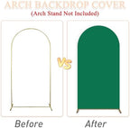 Green Wedding Arch Cover Set of 3 Arch Backdrop Covers 6FT 5FT 4FT Spandex Cover for Arched Backdrop Balloon Arches Stand Covers Stretchy Backdrops Fabric for Baby Shower Birthday Party Wall Decor - Image 6